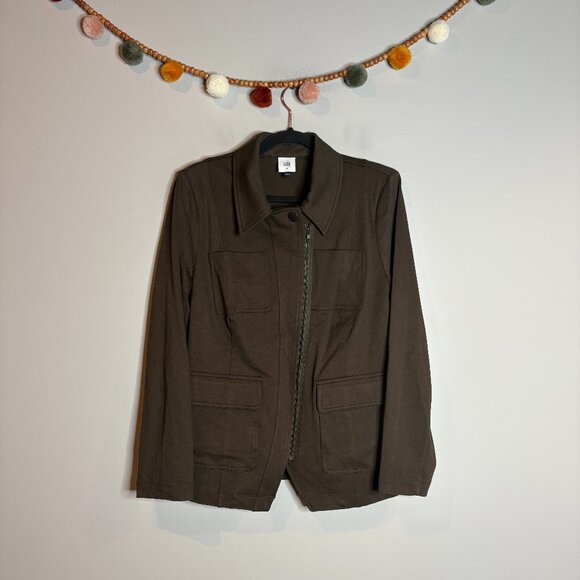 Cabi Jacket Womens Olive Green Military Academy Blazer Asymmetrical 4120 - Picture 2 of 6